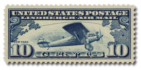 C10 - 1927 10c Lindbergh's "Spirit of St. Louis", Dark Blue