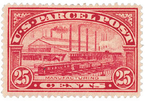 Q9 - 1913 25c Parcel Post, Manufacturing