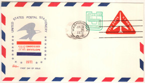 UC45 - 1971 10c + 1c Air Post Stamped Envelope, Red
