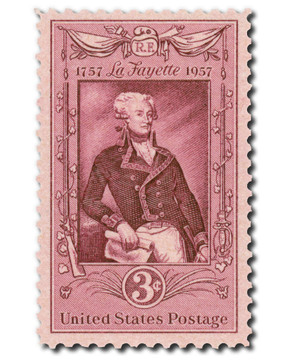 1097 - 1957 3c Lafayette Bicentenary