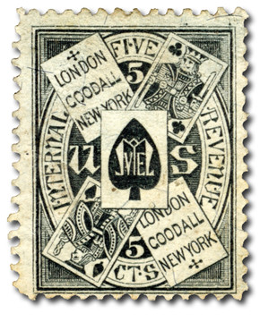 RU8b - 1871-77 5c Goodall, London, New York, Black, Silk Paper