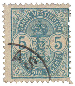 DWI22 - 1900 5c Danish West Indies - light blue