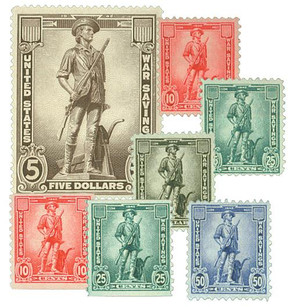 WS7-13 - 1942-43War Savings, Set of 7 Stamps
