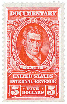 R676 - 1954 $5 U.S. Internal Revenue Stamp, Carmine, No Overprint