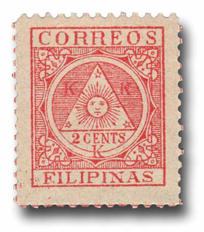 PHY2 - 1898-99 2c Filipino Revolutionary Government Stamp, red PHY2 - 1898-99 2c Filipino Revolutionary Government Stamp, red
