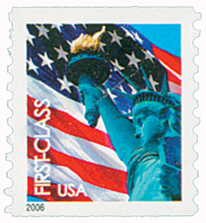 3967 - 2005 39c Statue of Liberty and Flag, coil, 9 3/4 perf