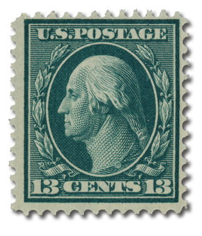 331 - 1908 1c Franklin, Green, Double Line Watermark, Perf. 12