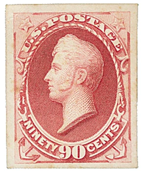 MA1620 - 1873 90c Rose Carmine 166P4 Proof Plate Card