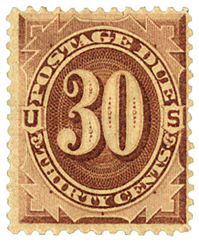 J6 - 1879 30c Postage Due, Brown