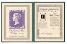 BLACK1 - 1840 Penny Black, Closely Trimmed with Presentation Folder