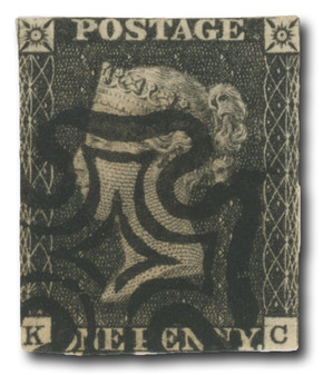 BLACK1xx - 1840 Penny Black, 2-3 Margins with Presentation Folder