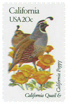 アメリカ合衆国の切手　state birds and flower 1981 - 1982 20c State Birds & Flowers: New Hampshire