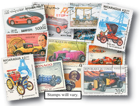 M3767 - Autos, 100 used stamps