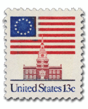 1622 - 1975 13c Flag Over Independence Hall, Perf. 11 x 10 3/4 1622 - 1975 13c Flag Over Independence Hall, Perf. 11 x 10 3/4