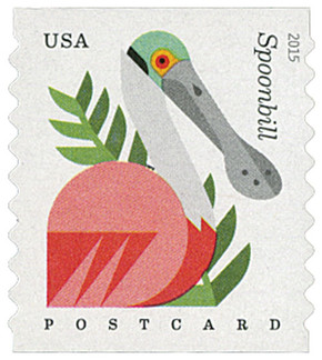 4995 - 2015 35c Coastal Birds: Spoonbill, coil