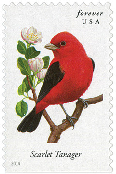 4888 - 2014 First-Class Forever Stamp - Songbirds: Scarlet Tanager