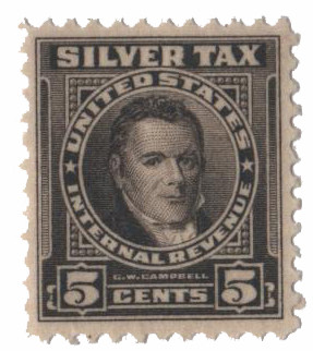 RG112 - 1944 5c Silver Tax, Gray, Without Overprint