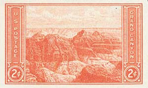 757 - 1935 2c National Parks: Grand Canyon, imperf, no gum 757 - 1935 2c National Parks: Grand Canyon, imperf, no gum