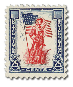 S6 - 1958 25c Savings, Dark Blue & Carmine