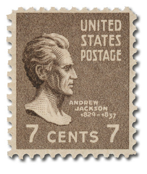 812 - 1938 7c Andrew Jackson, Sepia, Perf. 11x10.5