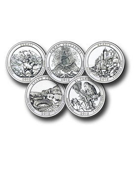 MCN082 - 2012 US National Park Quarter Collection, Philadelphia Mint set of 5