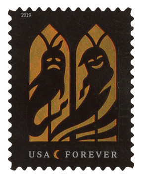 5423 - 2019 First-Class Forever Stamp - Spooky Silhouettes: Bats