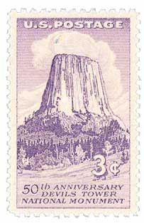 1084 - 1956 3c Devils Tower