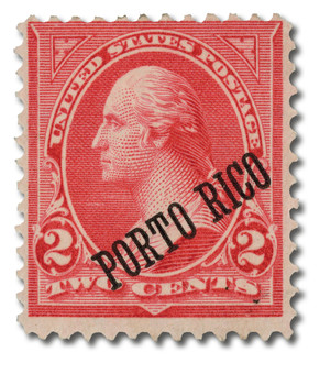 PT211 - 1899 2c Washington, Reddish Carmine, Type IV, Porto Rico Overprint in Black