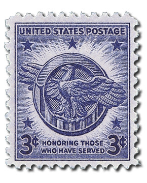 940 - 1946 3c US Armed Forces: Veterans of World War II