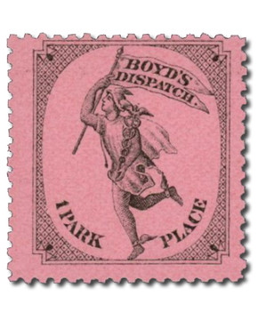 20L44 - 1878 1c Boyd's Dispatch, Black on Pink Paper, Type I, Perf. 11, 11.5, 12, 12.5 & Compound
