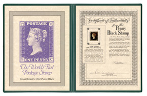 BLACK1xx - 1840 Penny Black, 2-3 Margins with Presentation Folder