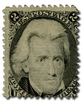 切手12 90 - 1867 12c Washington, Black, E Grill, Perf. 12 - Mystic Stamp