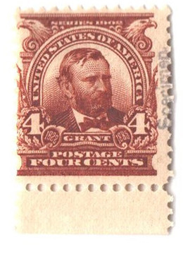 303S - 1902 4c Ulysses S. Grant, Brown, Specimen