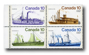 MFN420 - 1976 10c Ships Block of 4, Canada