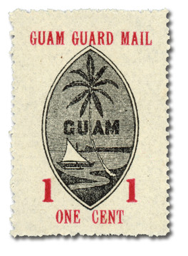 GM3 - 1930 1c Seal of Guam, Red & Black, Guam Guard Mail