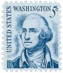 1304 - 1966 5c Prominent Americans: George Washington, Vertical
