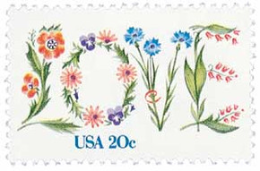 1951 - 1982 20c Love Series: Love Flowers 1951 - 1982 20c Love Series: Love Flowers