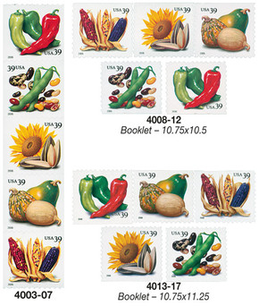 4003-17 - 2006 39c Crops of the Americas, set of 15 stamps 4003-17 - 2006 39c Crops of the Americas, set of 15 stamps