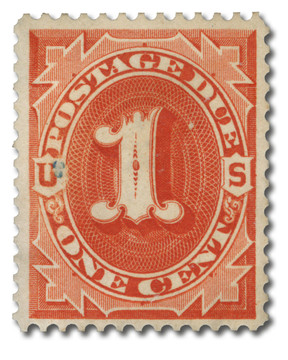 J1TC2 - 1879 1c Postage Due, Orange, Trial Color Plate Proof, Small Die on India Paper