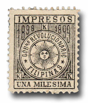 PHYP1 - 1898-99 1m Filipino Revolutionary Government Newspaper Stamp, black
