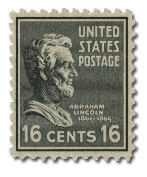 821 - 1938 16c Abraham Lincoln, Black
