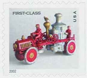 3629 - 2002 37c Antique Toys: Fire Engine, non-denominational