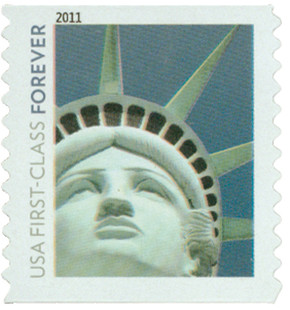4490 - 2010 First-Class Forever Stamp -  Lady Liberty (Avery Dennison)