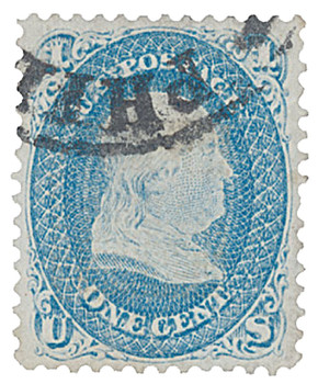85D - 1867 10c Washington, Green, Z Grill, Perf. 12 - Mystic Stamp