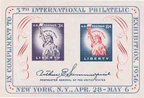 1075 - 1956 FIPEX Souvenir Sheet