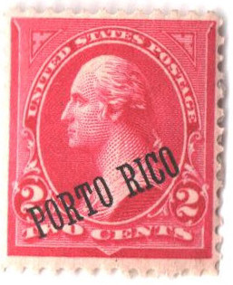 PT211a - 1899 2c Washington, Reddish Carmine, Type IV, Porto Rico Overprint in Black at 25 Degree Angle
