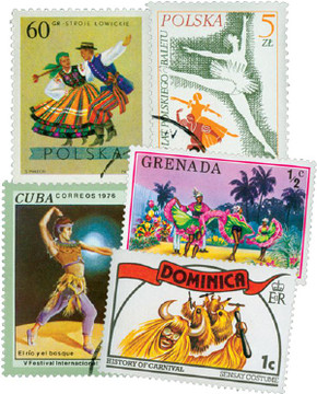 MP1369 - Dancing, 50 Different Stamps