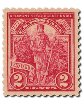 643 - 1927 2c Vermont Sesquicentennial, Carmine Rose