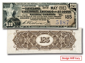 MA2025 - Coupon from Railroad Bond Certificate