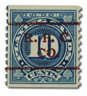 RF20 - 1926 10c Playing Card Stamp, Blue, Perf. 10 Vertically